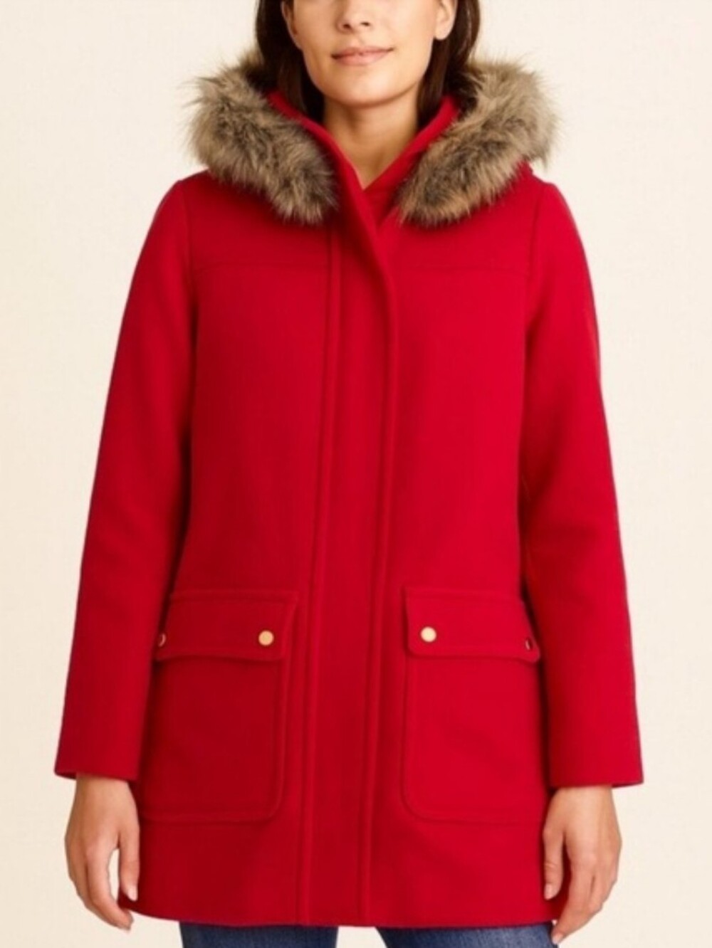 LIKE NEW JCREW Vail Chateau Parka Coat Electric Red 0 Worn 1x! - Picture 12 of 13